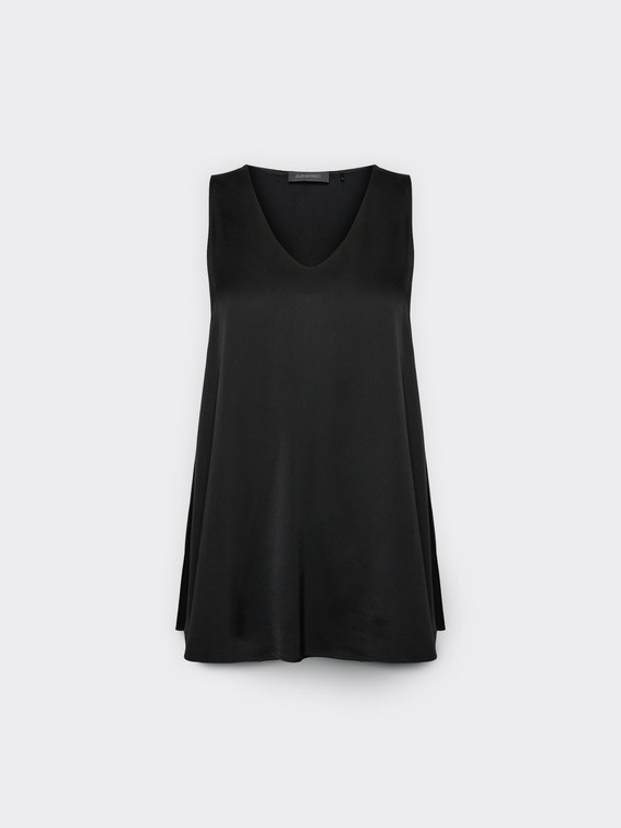 Top en satin de viscose d&eacute;collet&eacute; en V