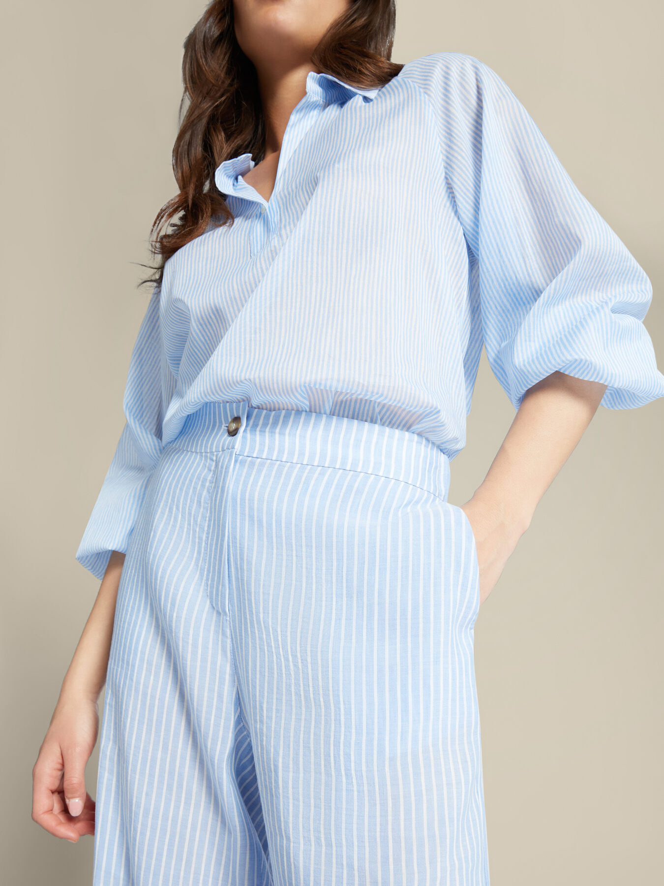 Striped linen trousers image number 3