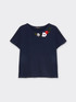 Camiseta con bordado floral de hilo image number 4