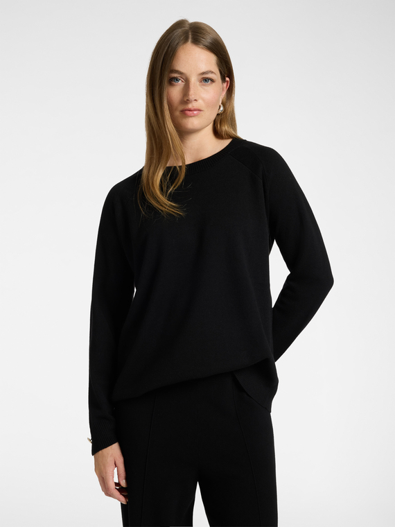 Maglia girocollo misto lana