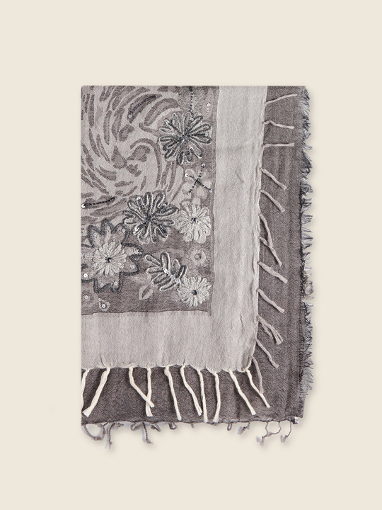 Elenamiro&nbsp;: &Eacute;tole jacquard en laine Gris_2