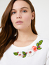 T-shirt com bordado floral em fio image number 3