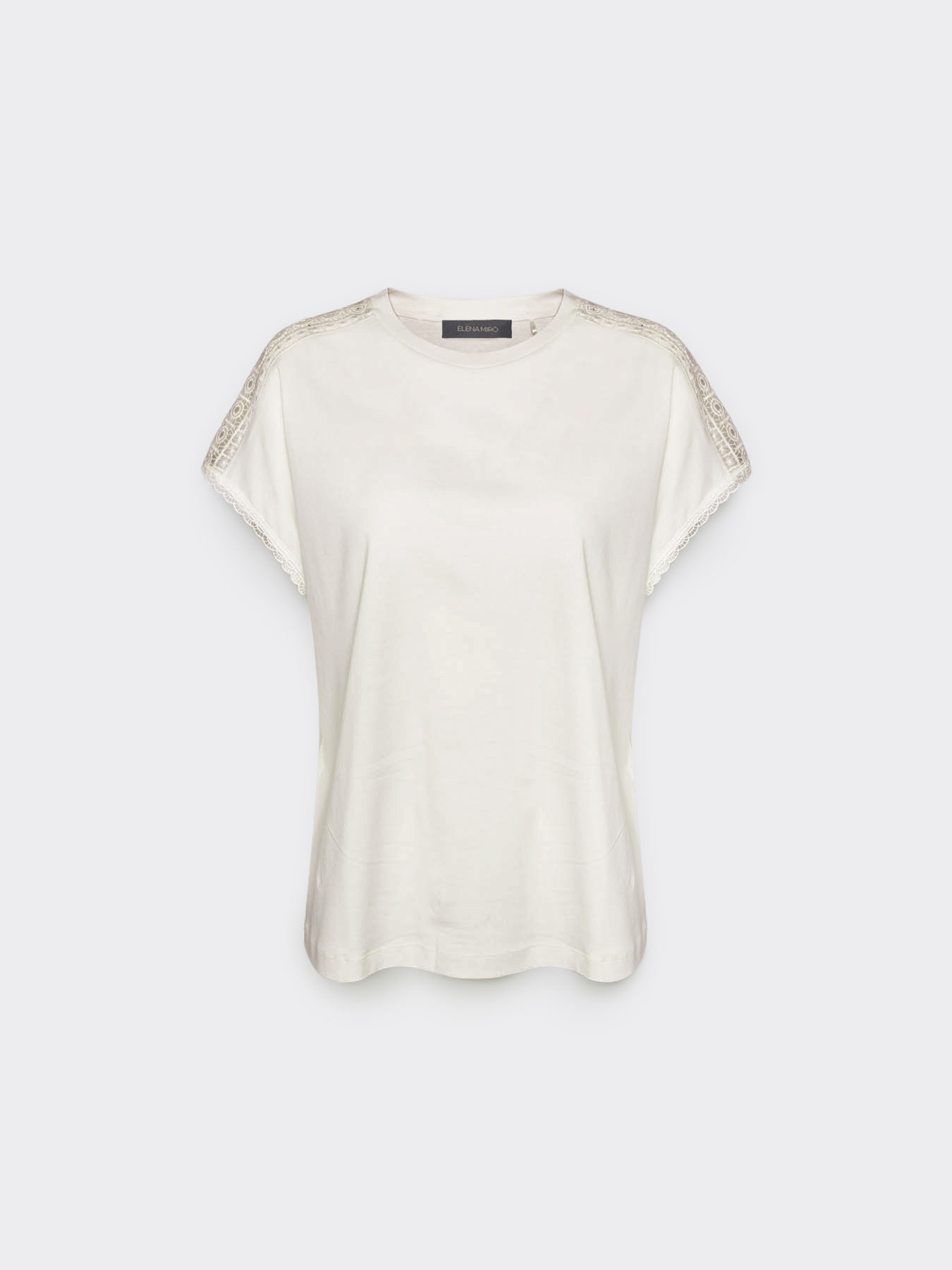 T-Shirt mit Spitzeneinsatz an den Schultern image number 4
