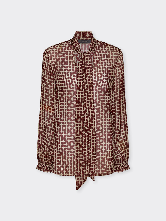 Printed blouse with sash
