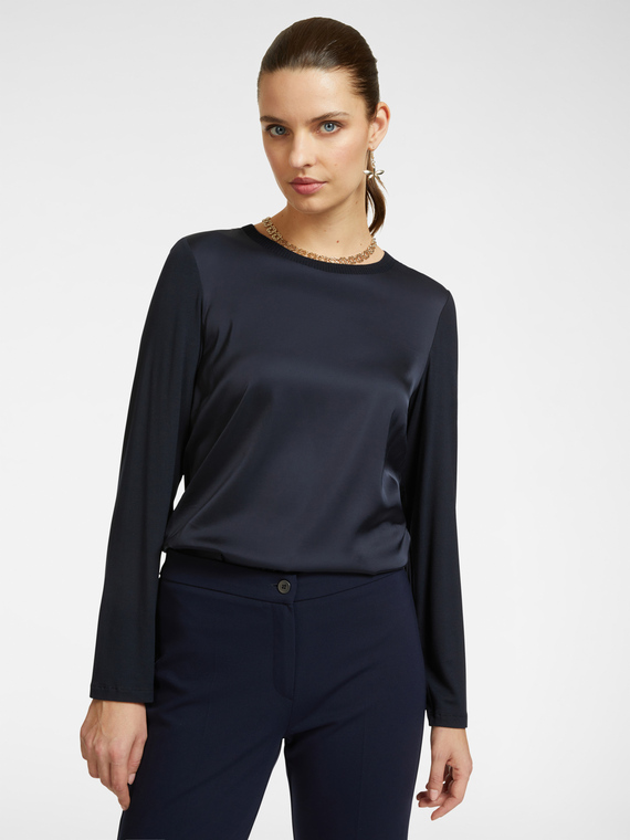 T-shirt in due tessuti