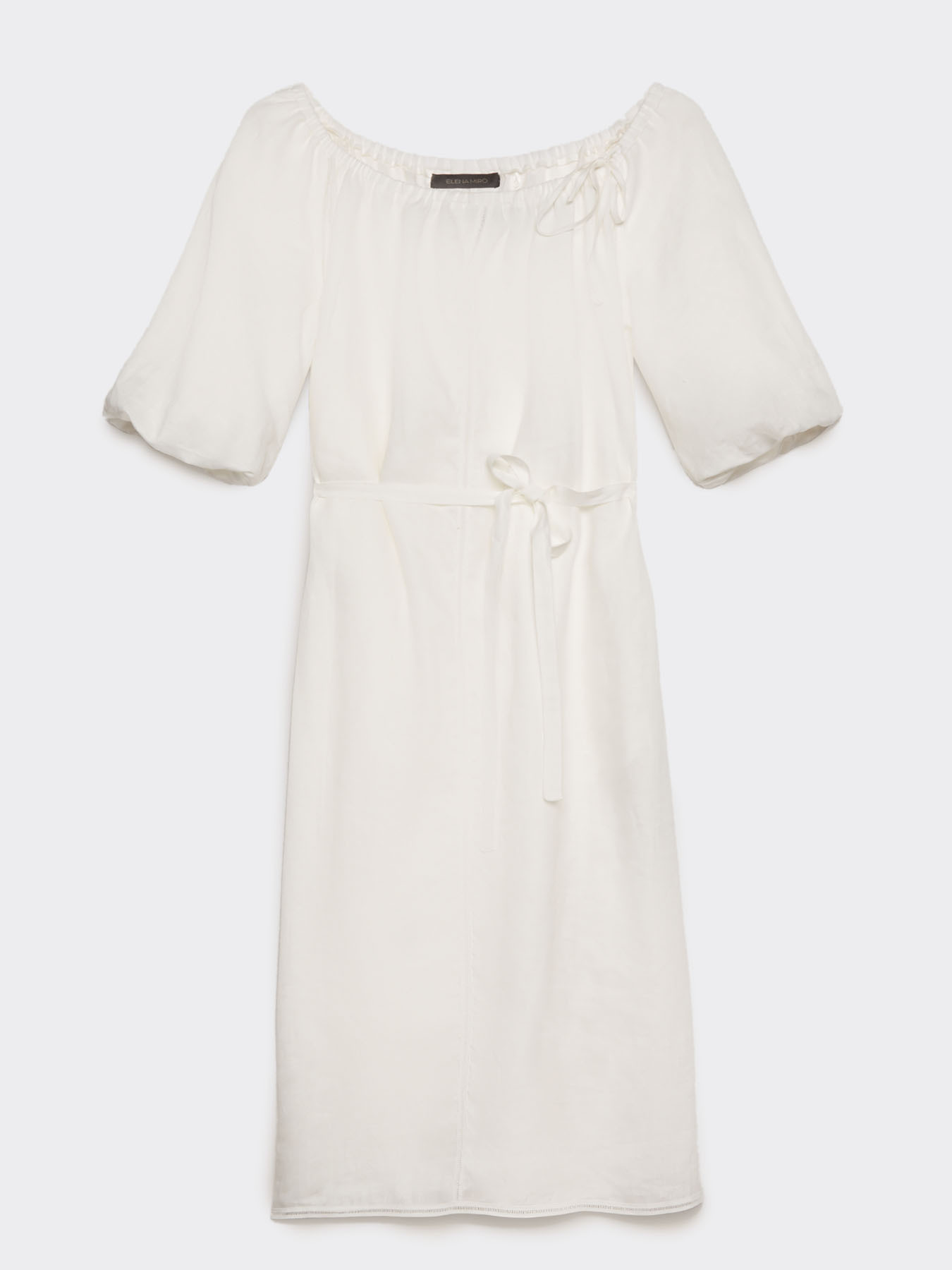 LINEN DRESS WITH BELT image number 0