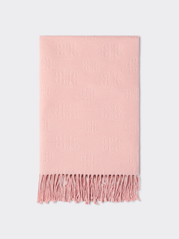 Scarf with embossed logo