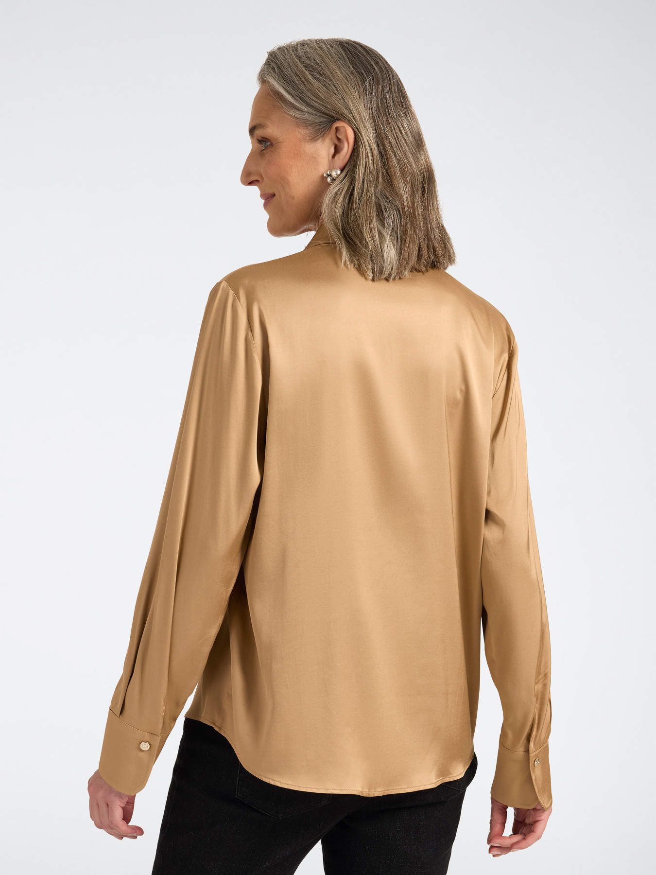 Chemise en satin de viscose stretch image number 1
