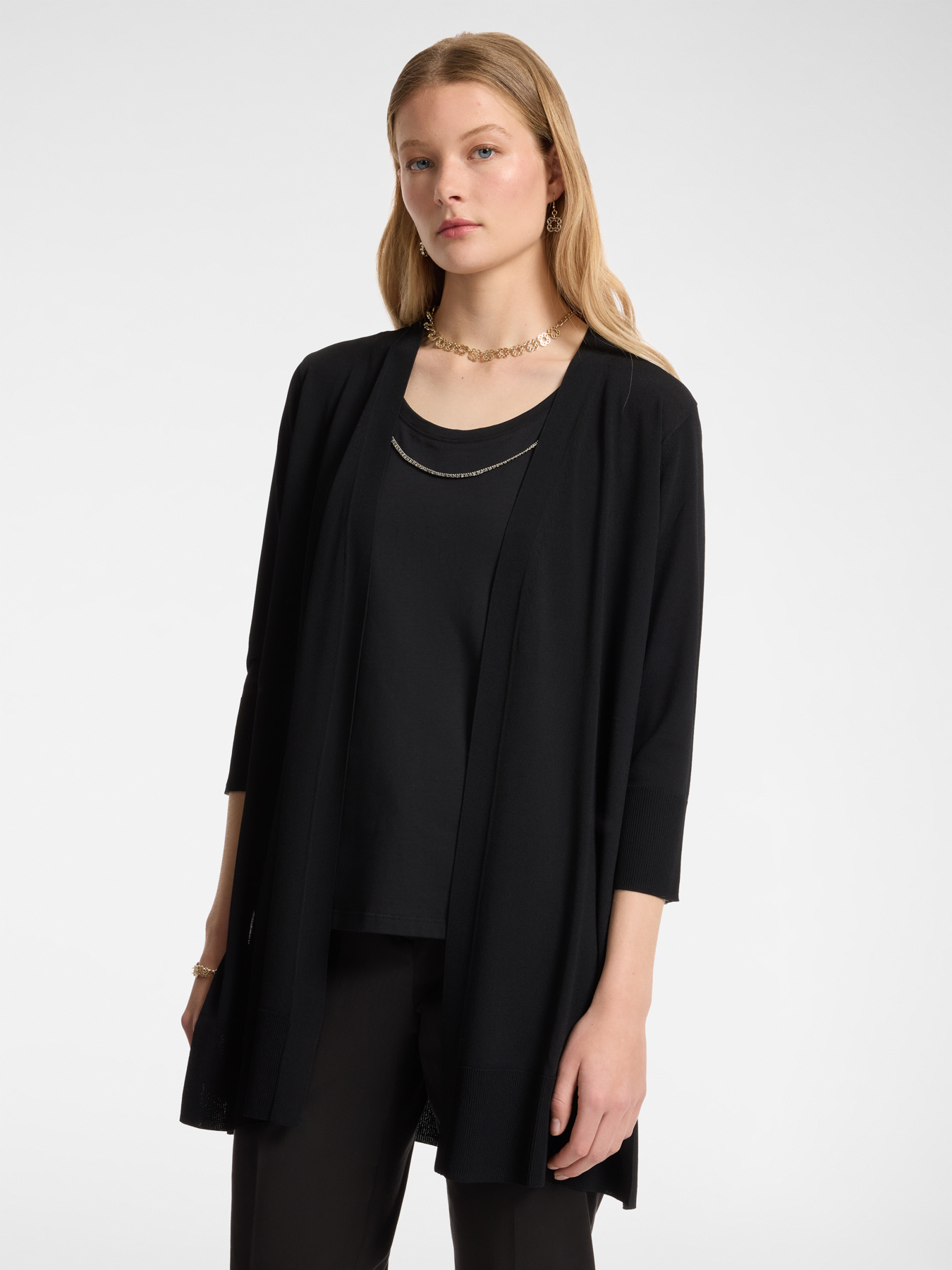 Long cardigan open at the front image number 0