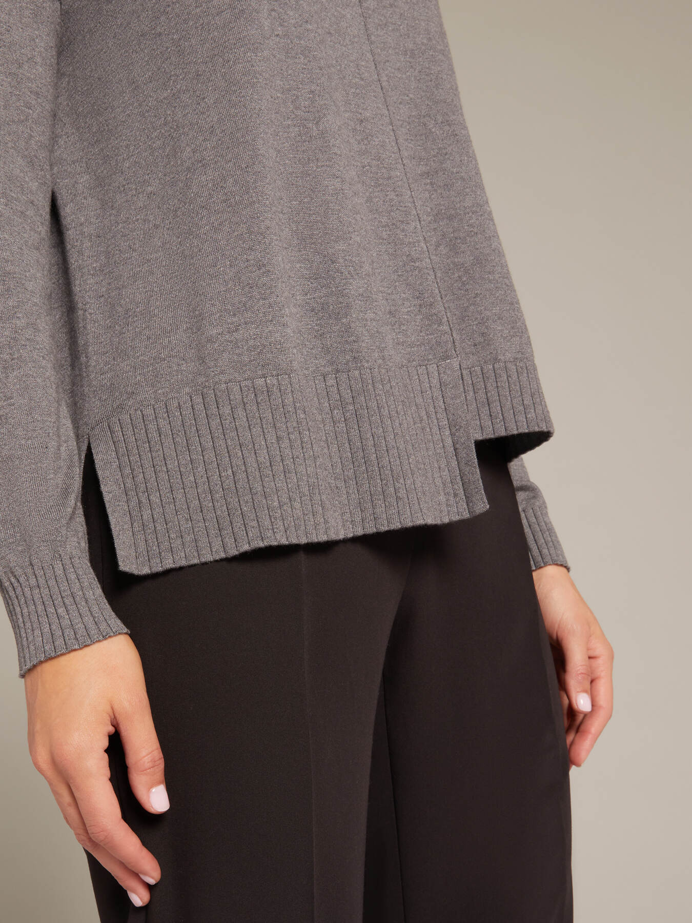 Pull en soie, coton et cachemire image number 3