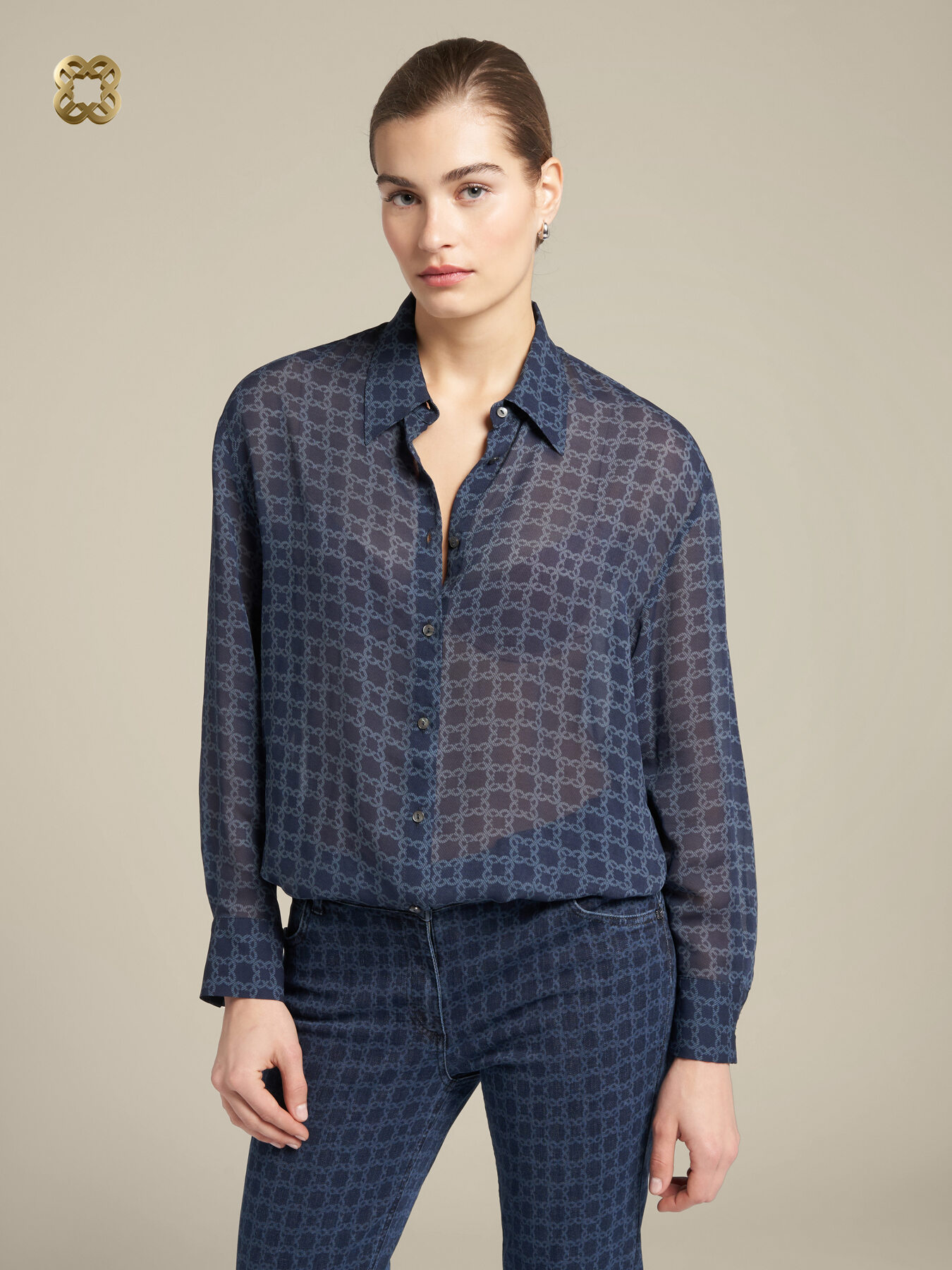 Monogram-print shirt image number 0