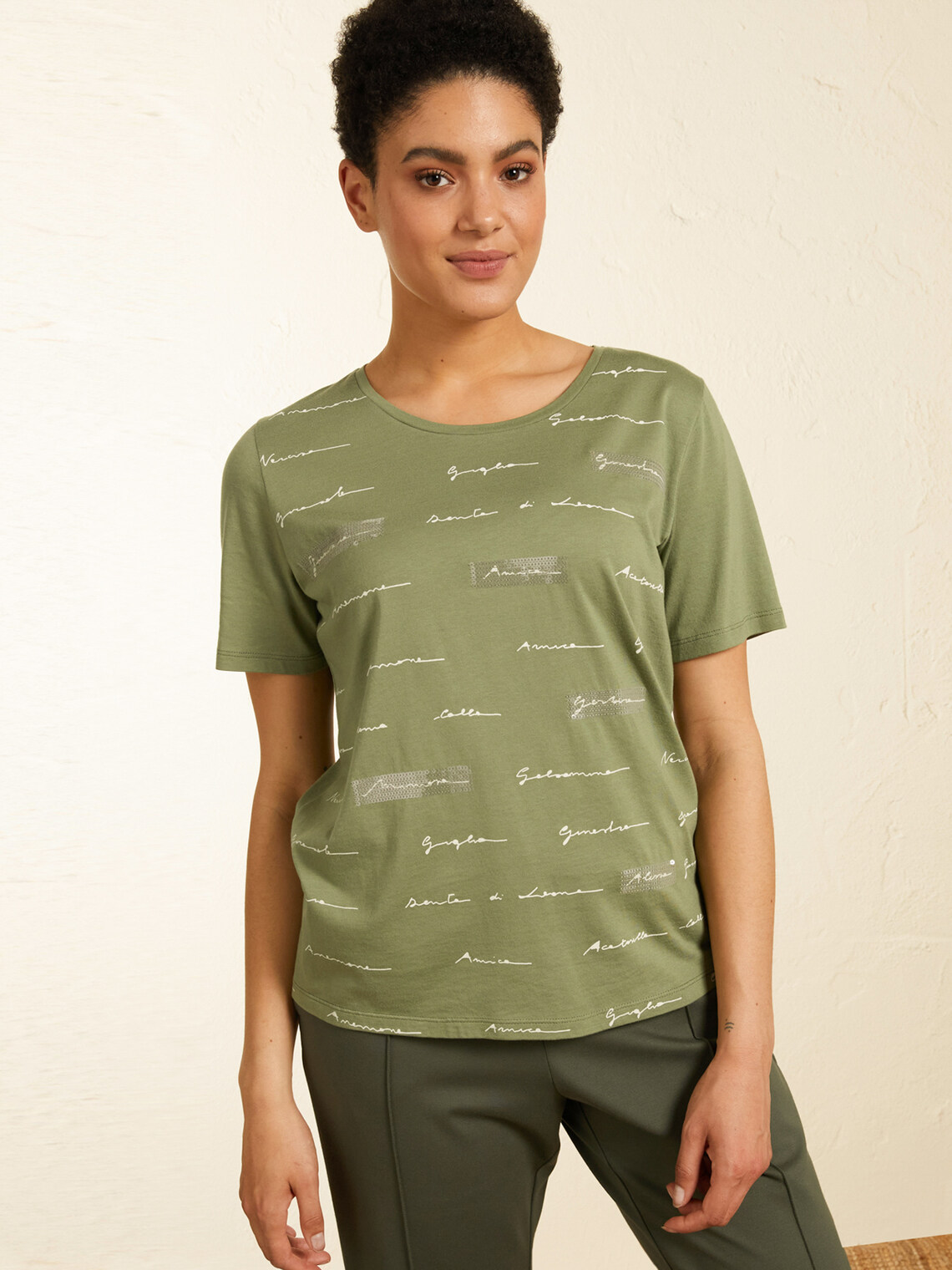 EMBROIDERED T-SHIRT - Elena Mirò - NL