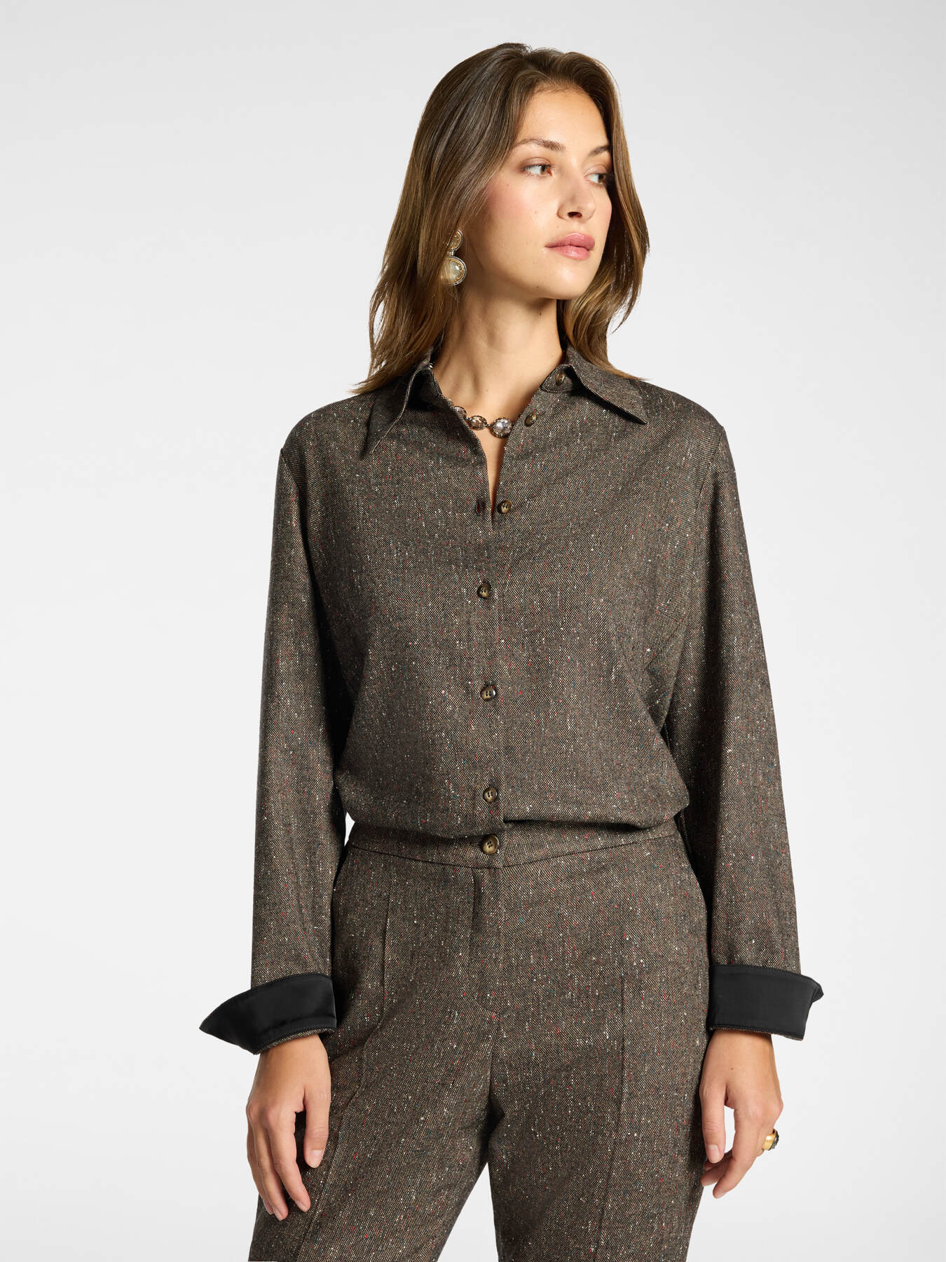 Flecked wool-blend shirt image number 0