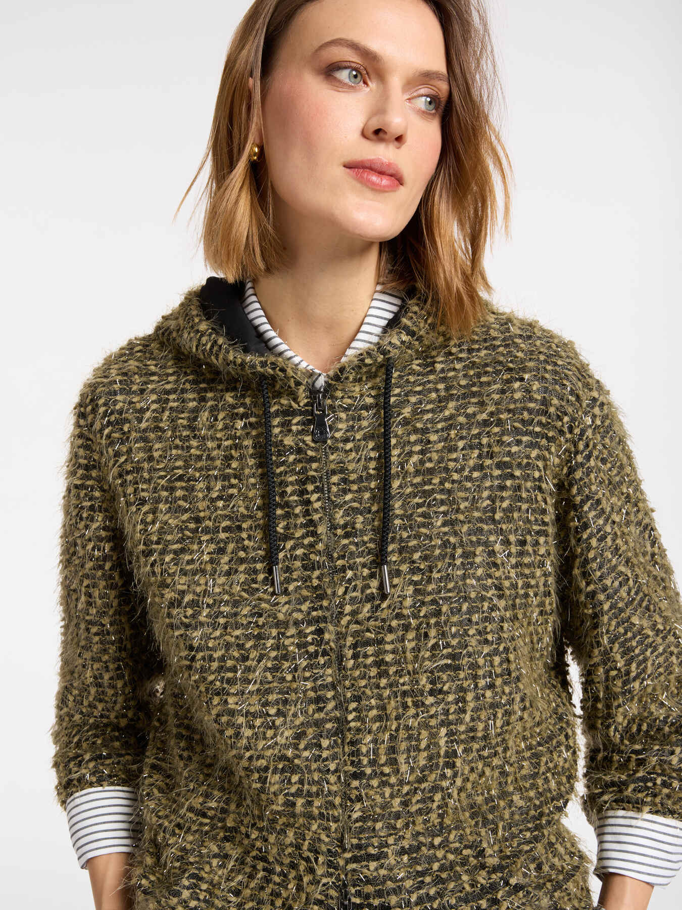 Sweat-shirt fil coupé avec zip image number 3