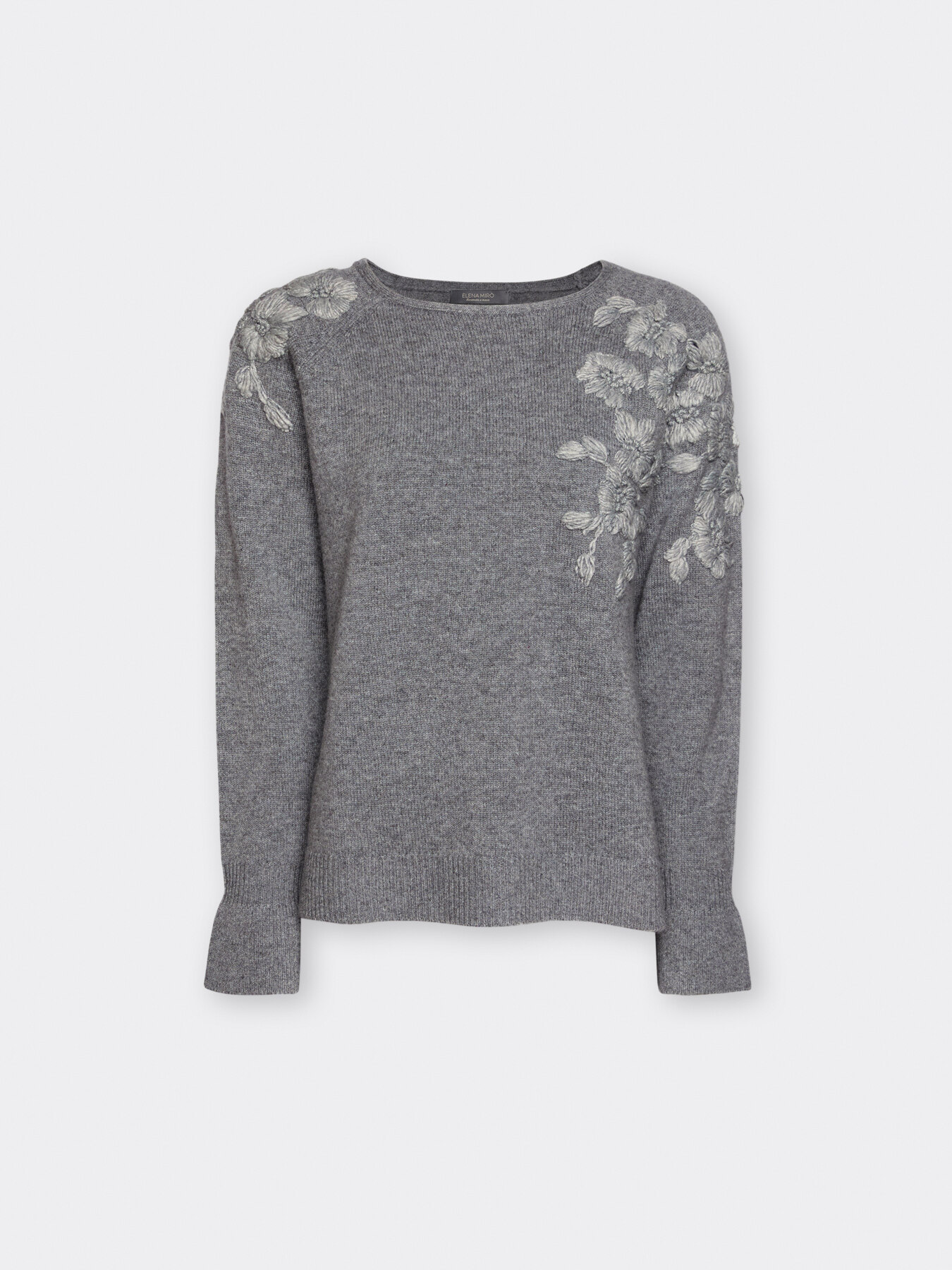 Pull en pure laine avec broderie florale image number 4