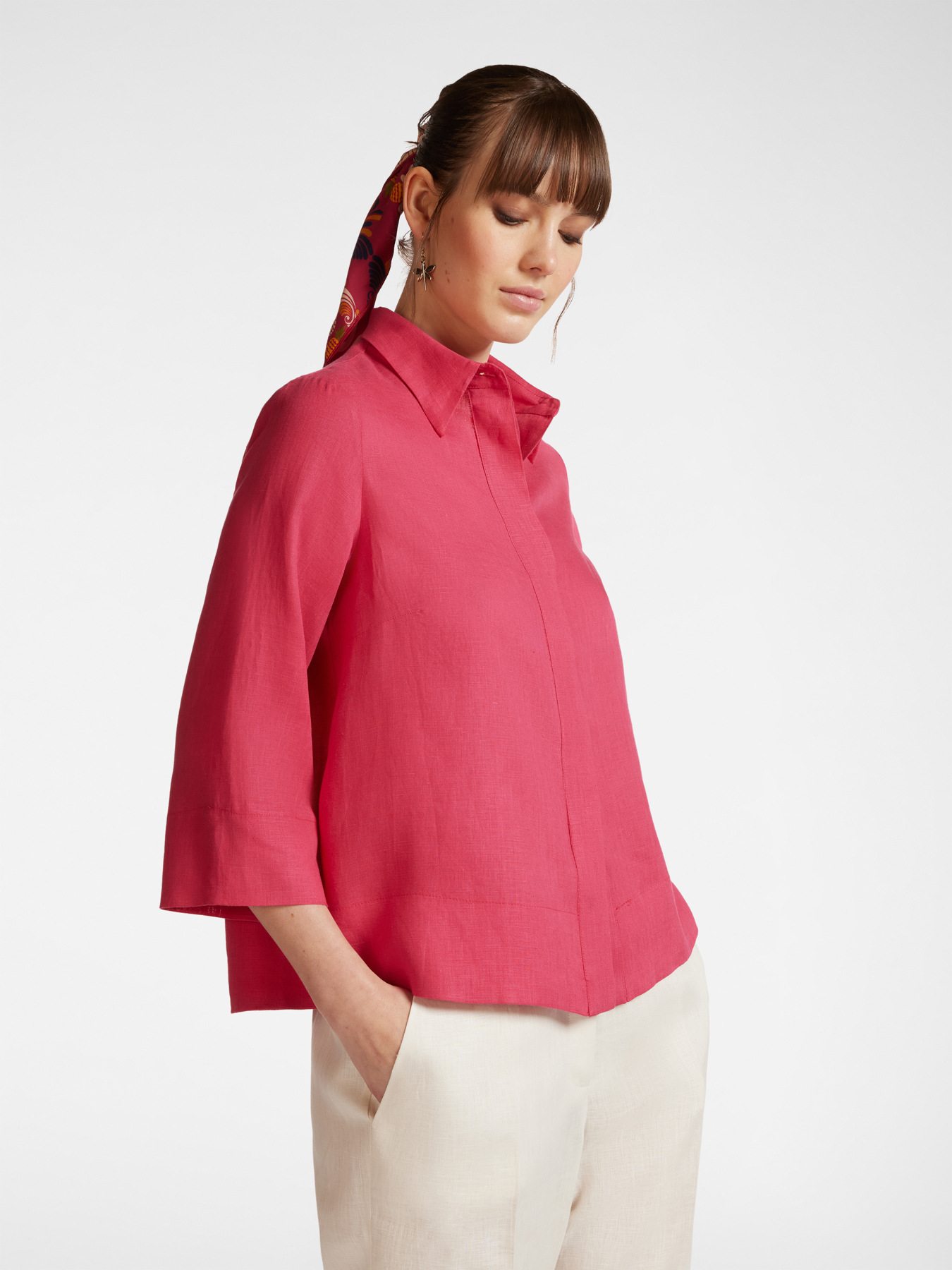 Relaxed fit linen shirt image number 0