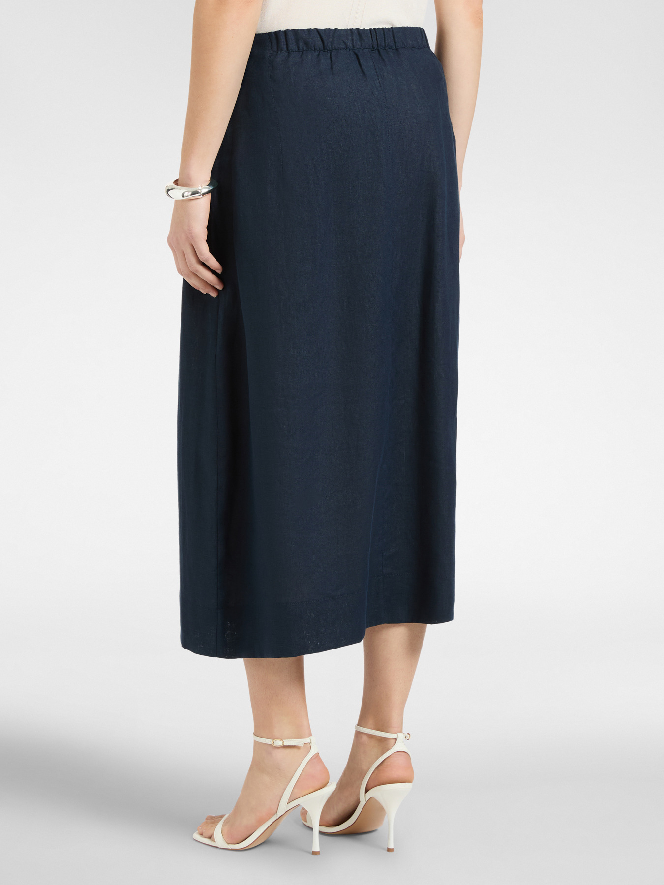 Jupe trap&egrave;ze en lin image number 1