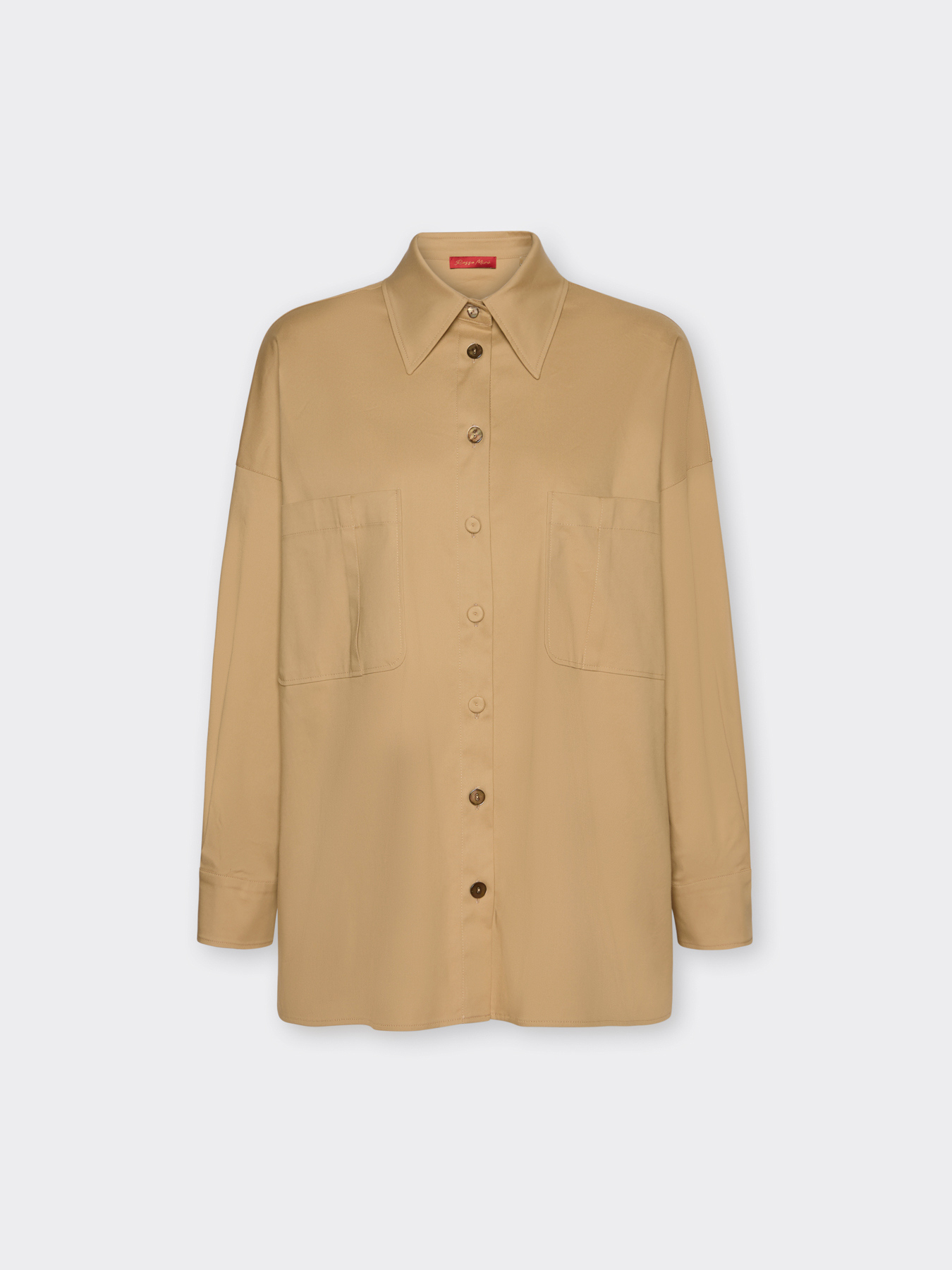 Long gabardine shirt image number 4