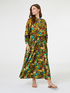 Printed jersey pleated skirt image number 0