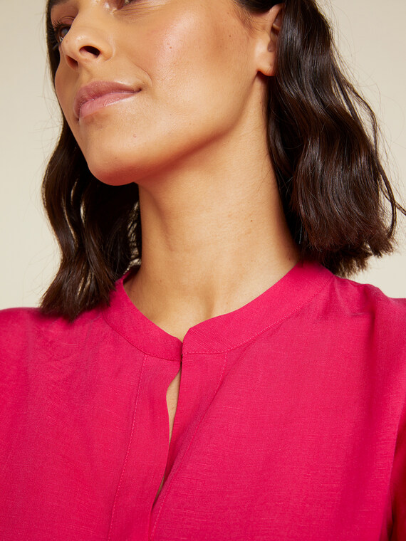 Elena Mirò Blusa misto lino con pieghe sulle maniche Donna