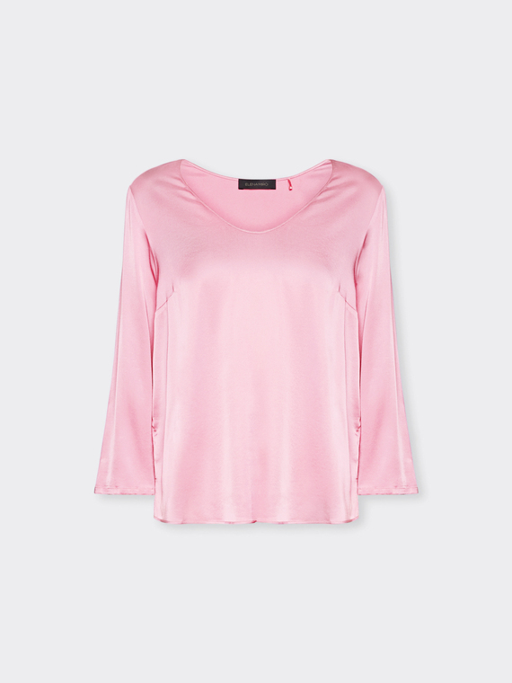 Blusa de cetim elástico