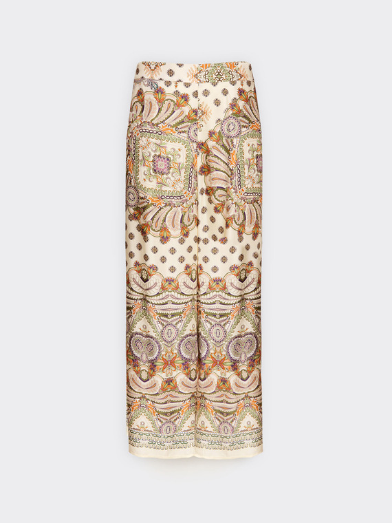 Bedruckte Palazzo-Hose aus Satin