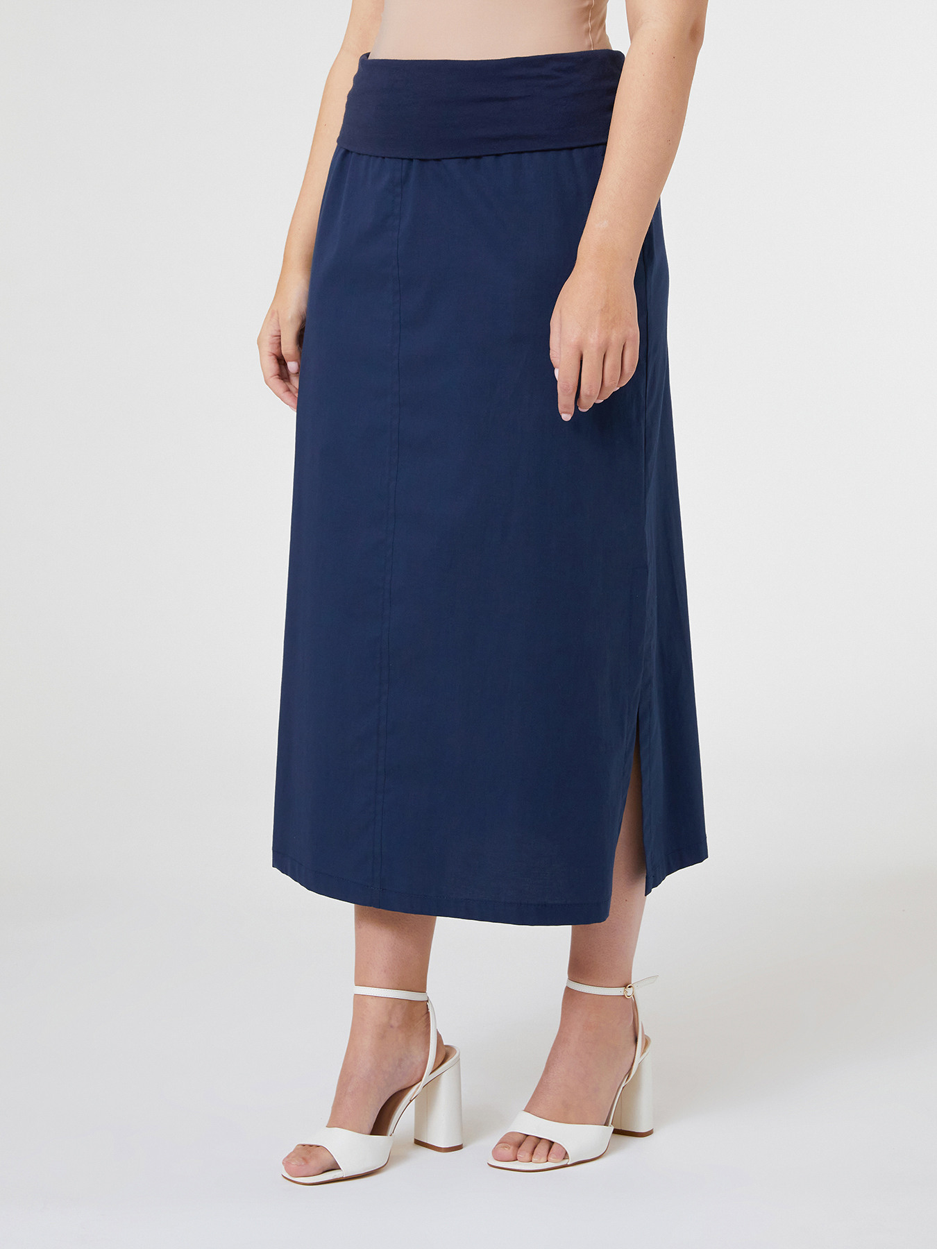 Falda con borde de tejido de punto image number 2