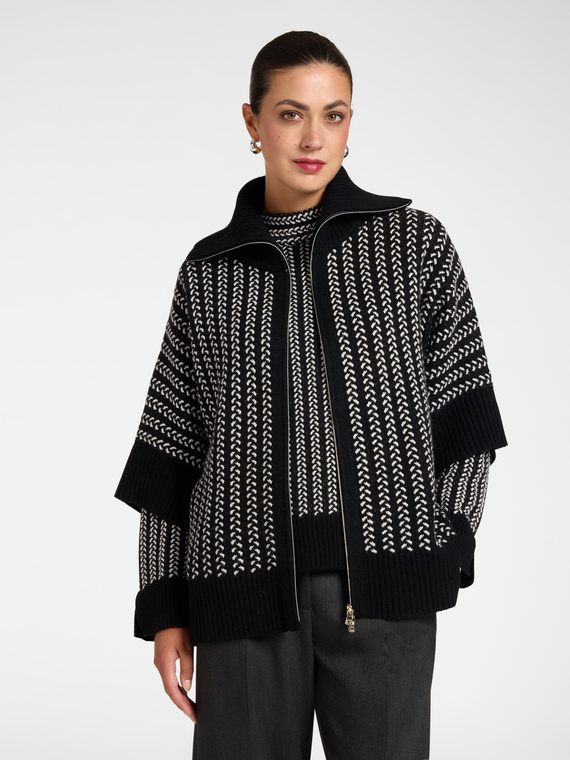 Cardigan torsad&eacute; avec zip