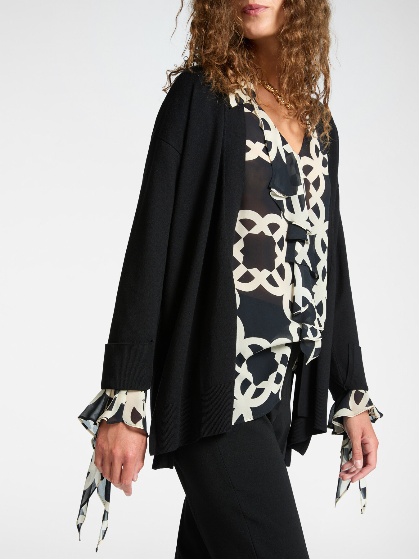 Open-front cardigan image number 3