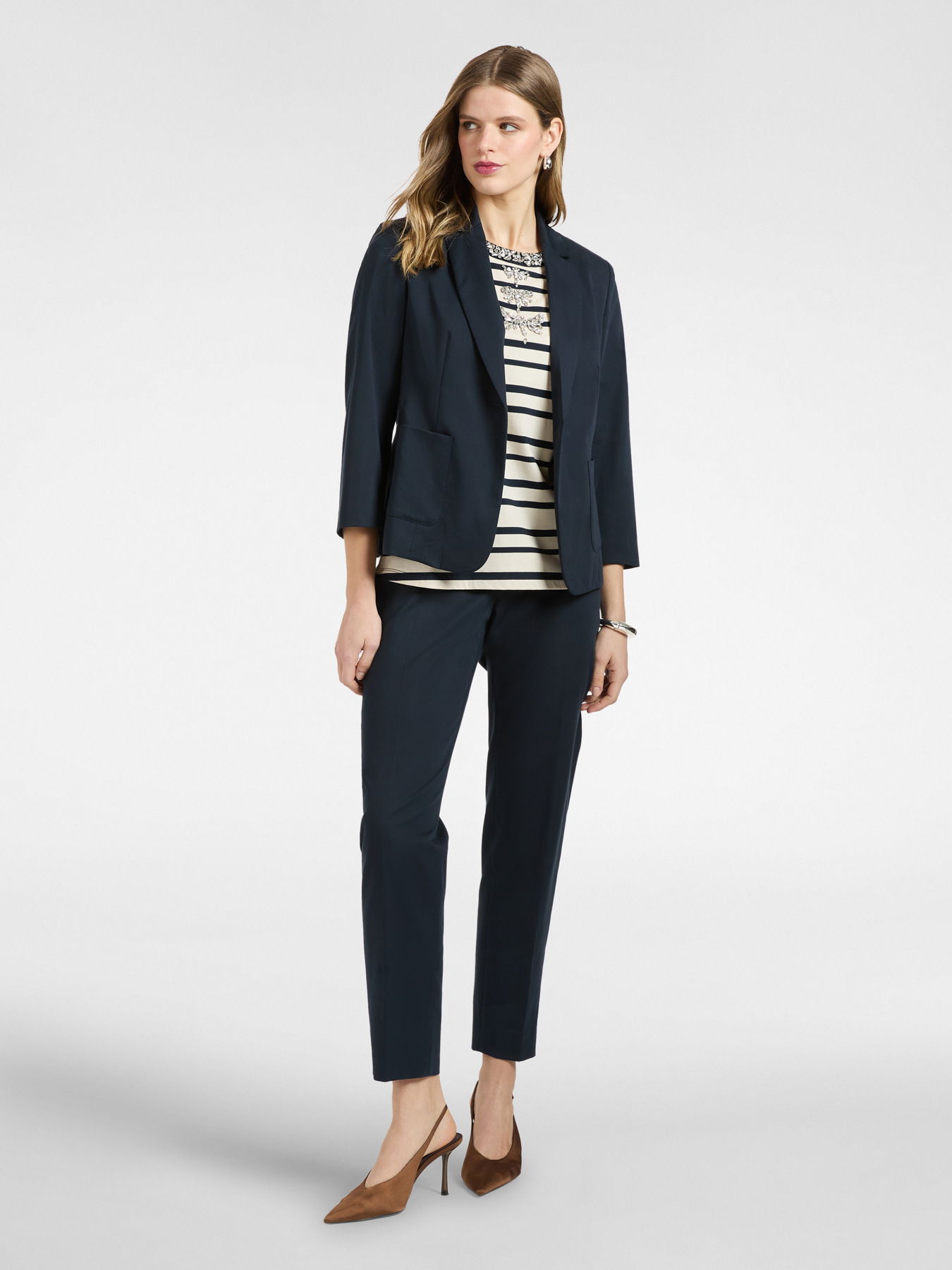 Stretch satin blazer image number 3