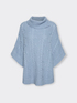 Cable knit poncho in pure wool image number 4