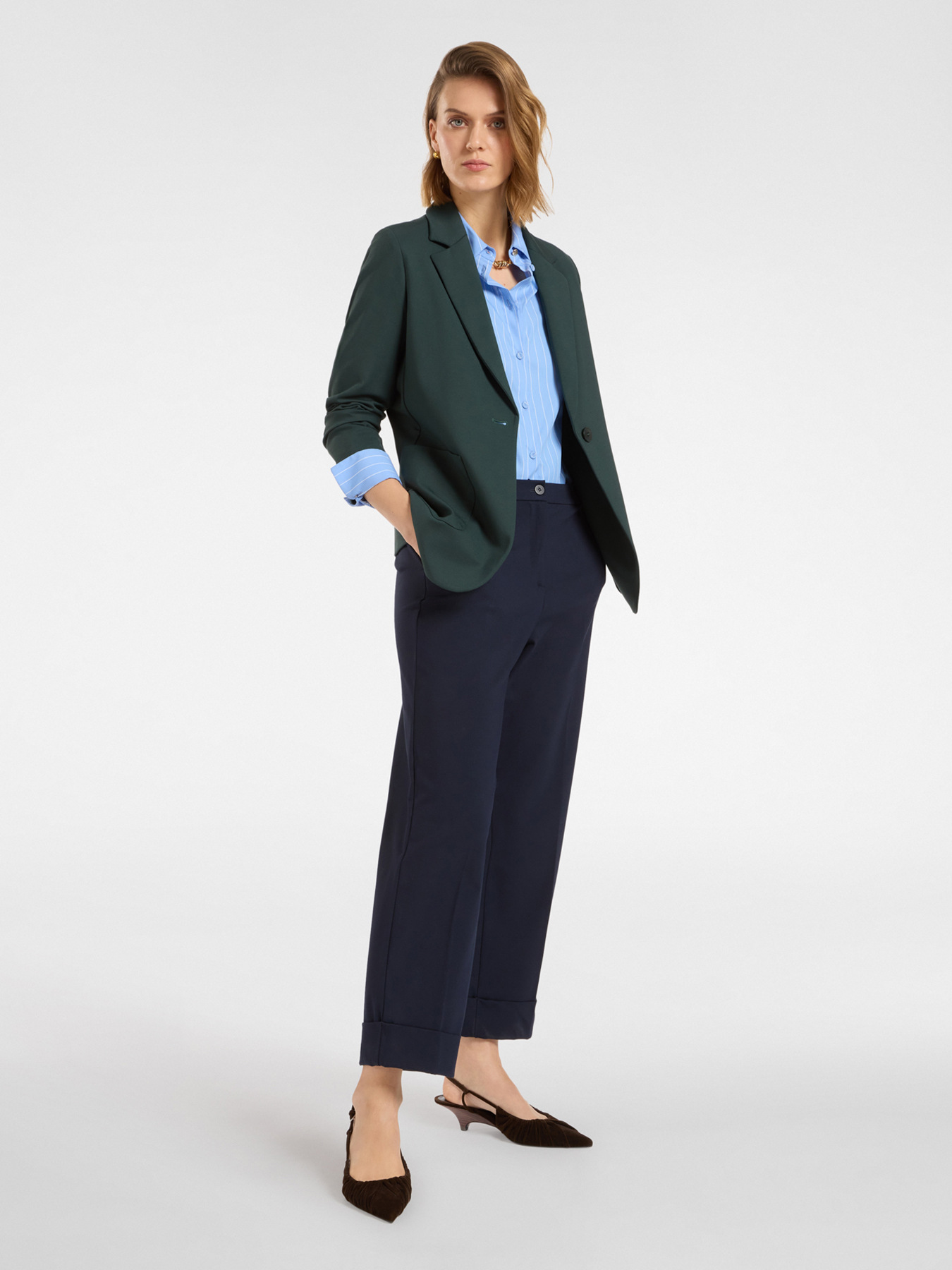 Pantalon large avec revers image number 0