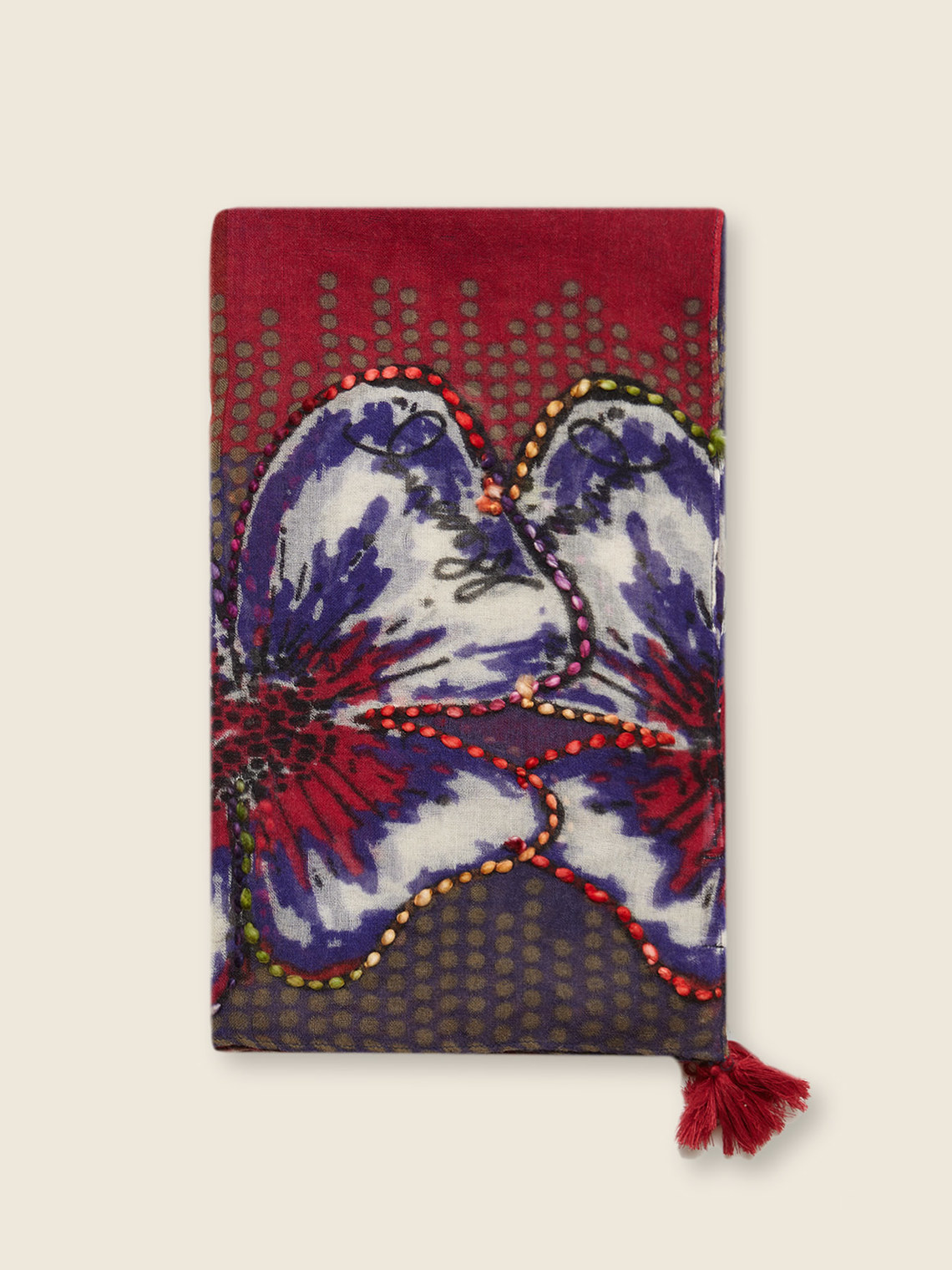 Elenamiro: Echarpe estampa de flores Azul_3