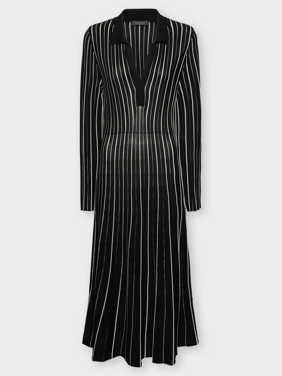 Robe en maille &agrave; rayures