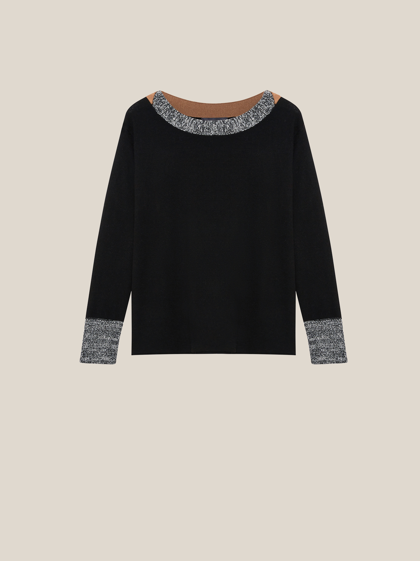 PULLOVER MIT U-BOOT-AUSSCHNITT UND MOULIN&Eacute;-DETAILS AUS KASCHMIRGEMISCH image number 4