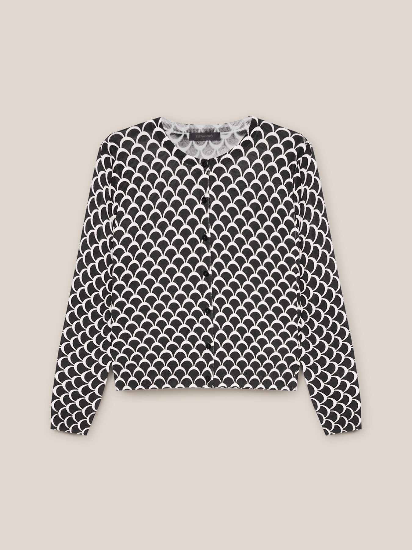 Mini cardigan with geometric pattern image number 3