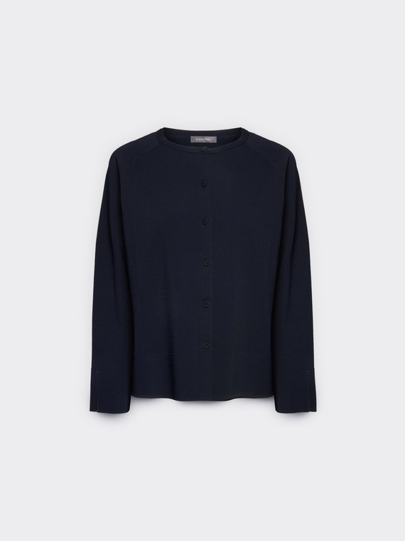 Viscose blend crew neck cardigan