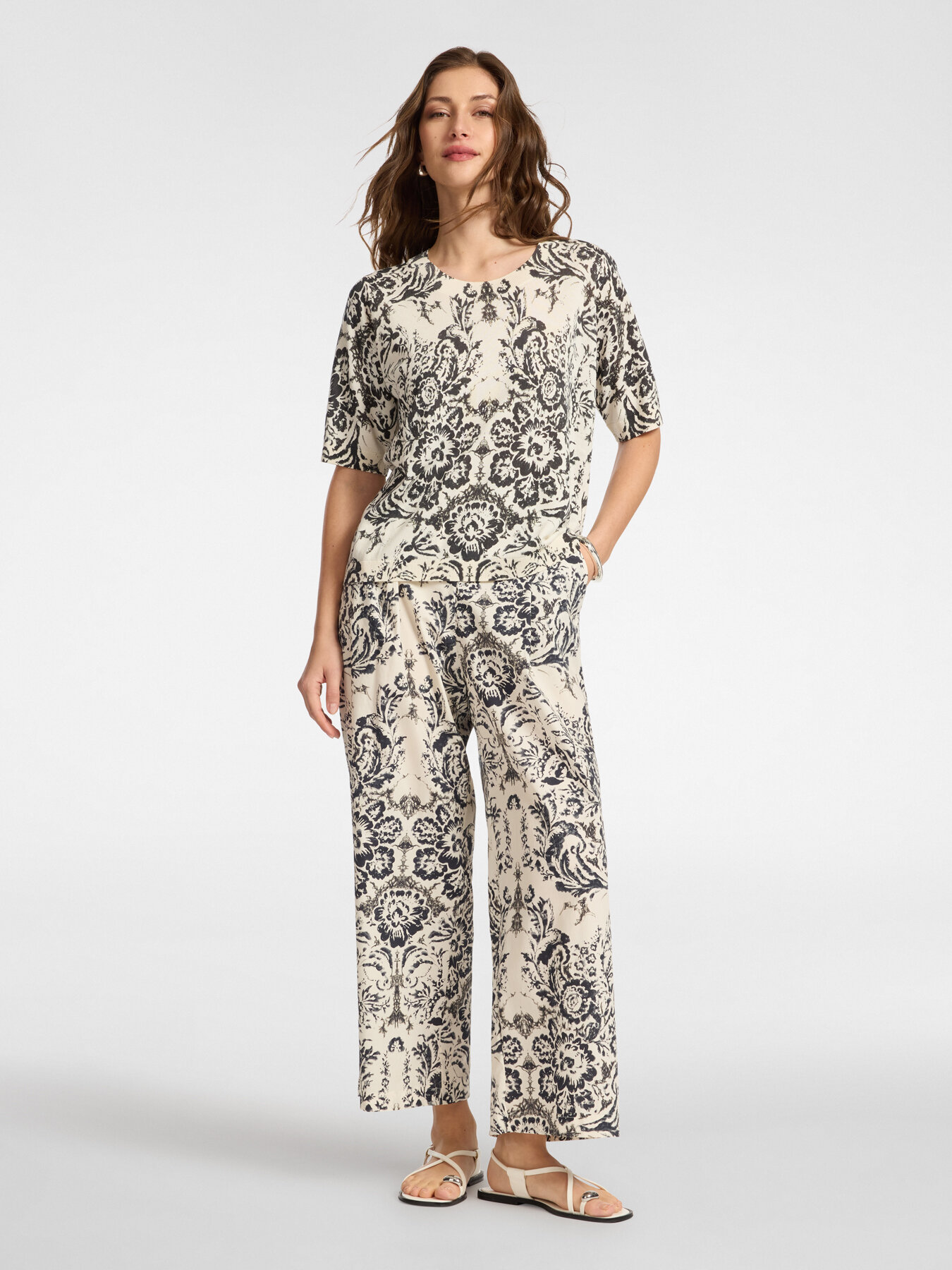 Pull imprim&eacute; en m&eacute;lange de coton image number 2