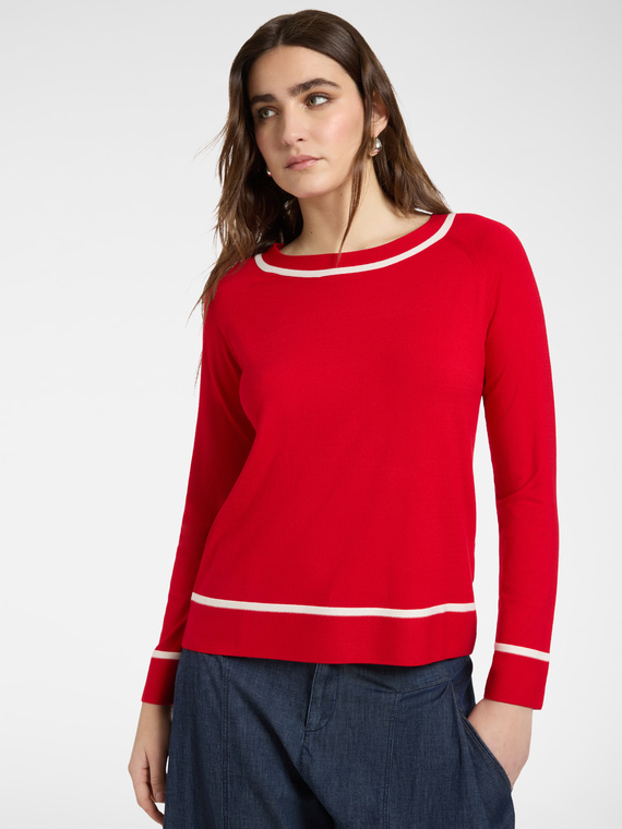 Maglia rigata misto viscosa
