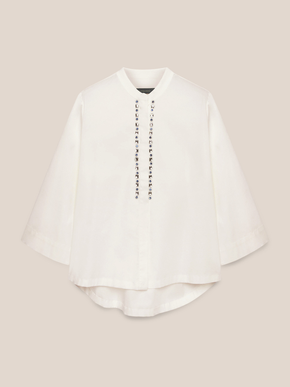 Stretch cotton embroidered shirt