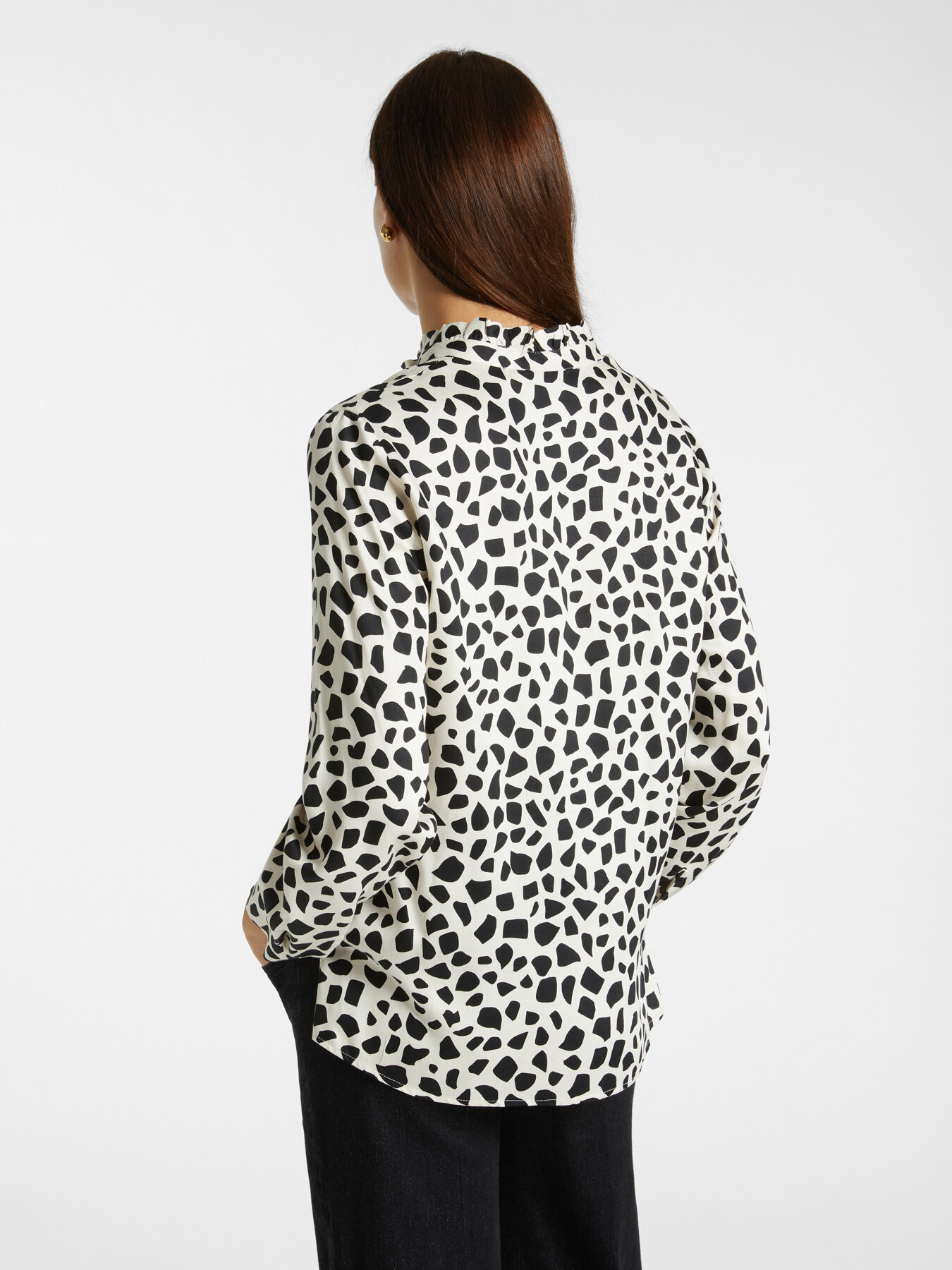 Chemise imprimée avec volants sur le devant image number 1