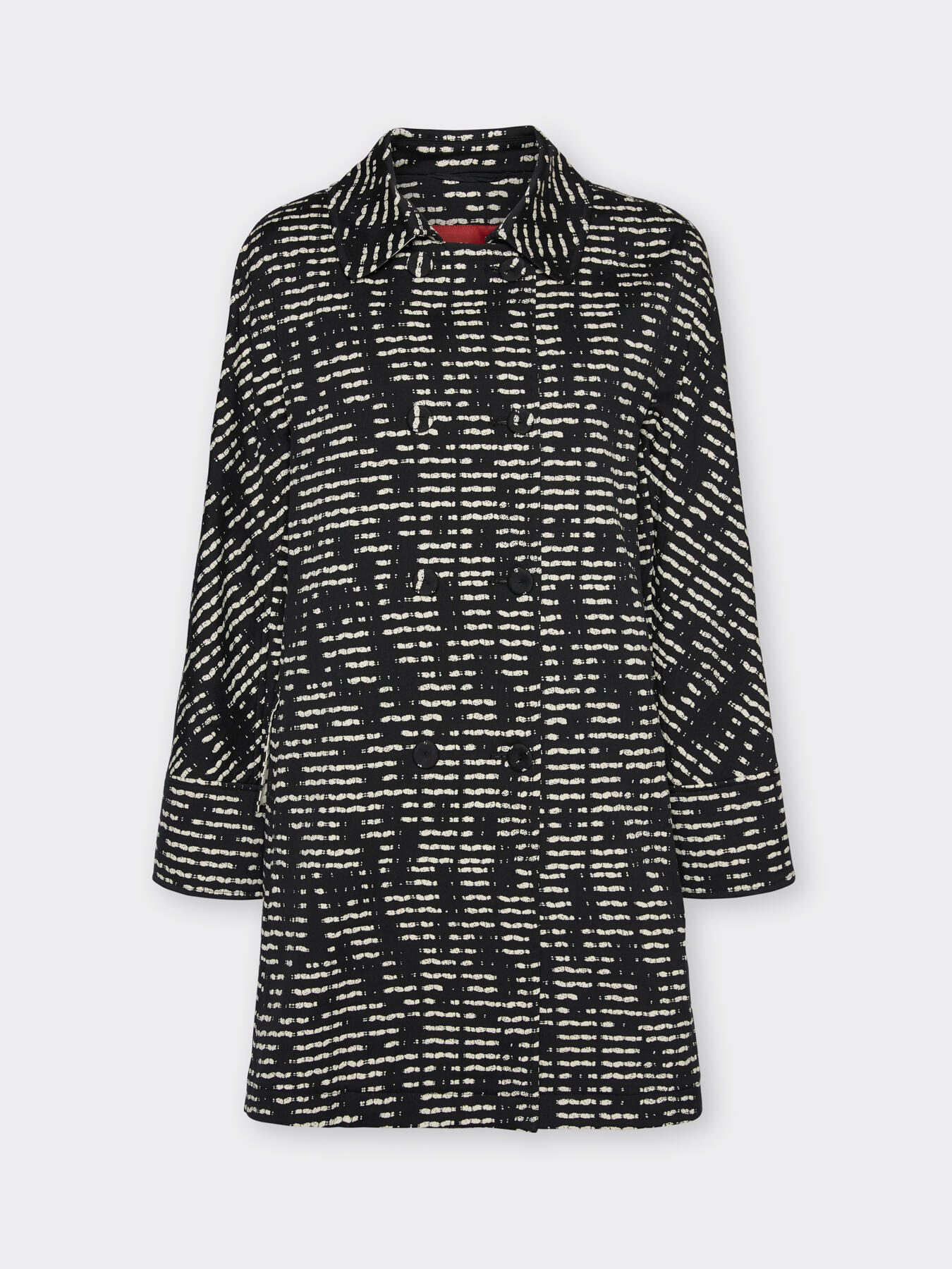 Striped jacquard cotton blend coat image number 4