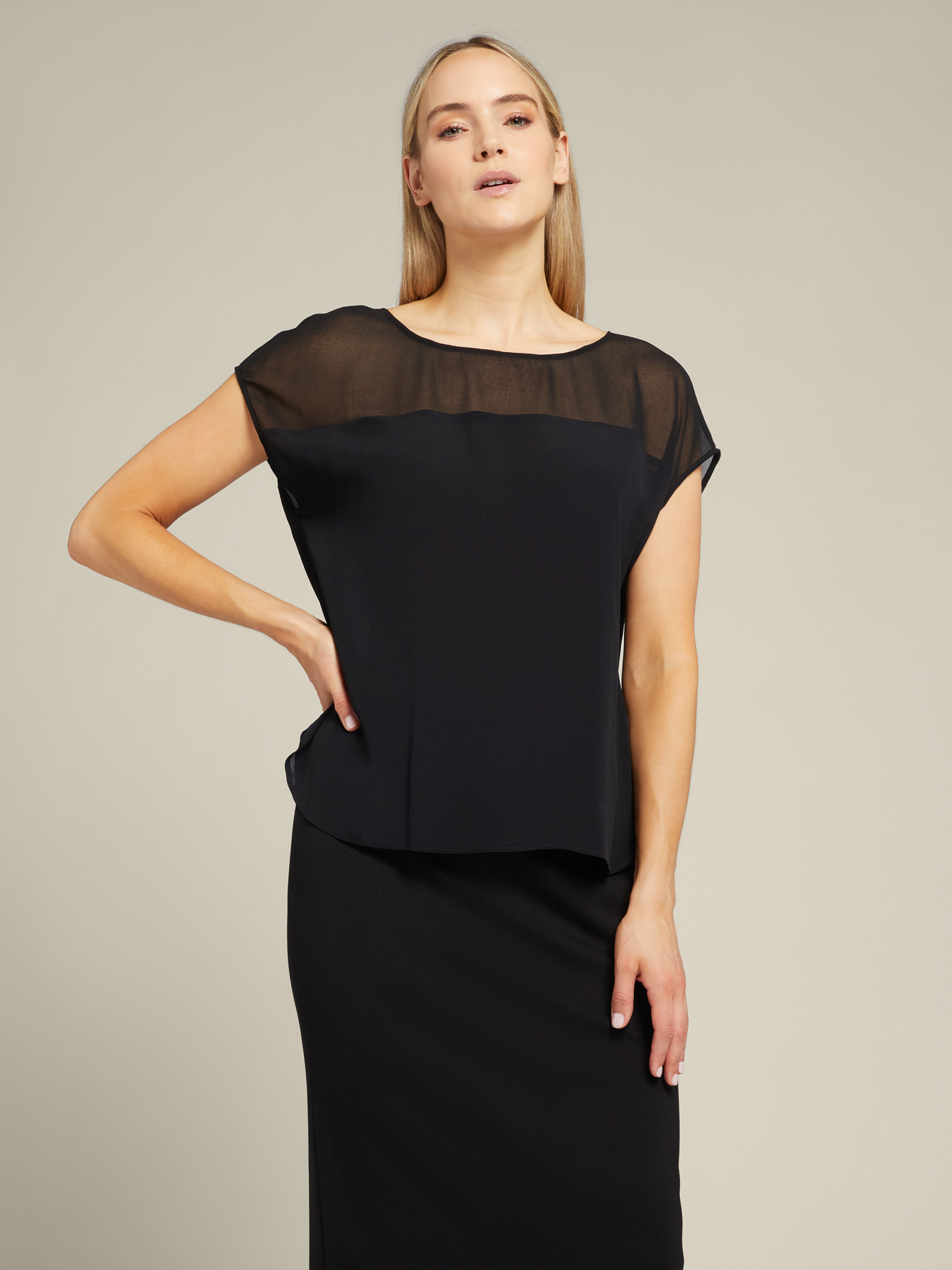 Top de dos tejidos image number 0