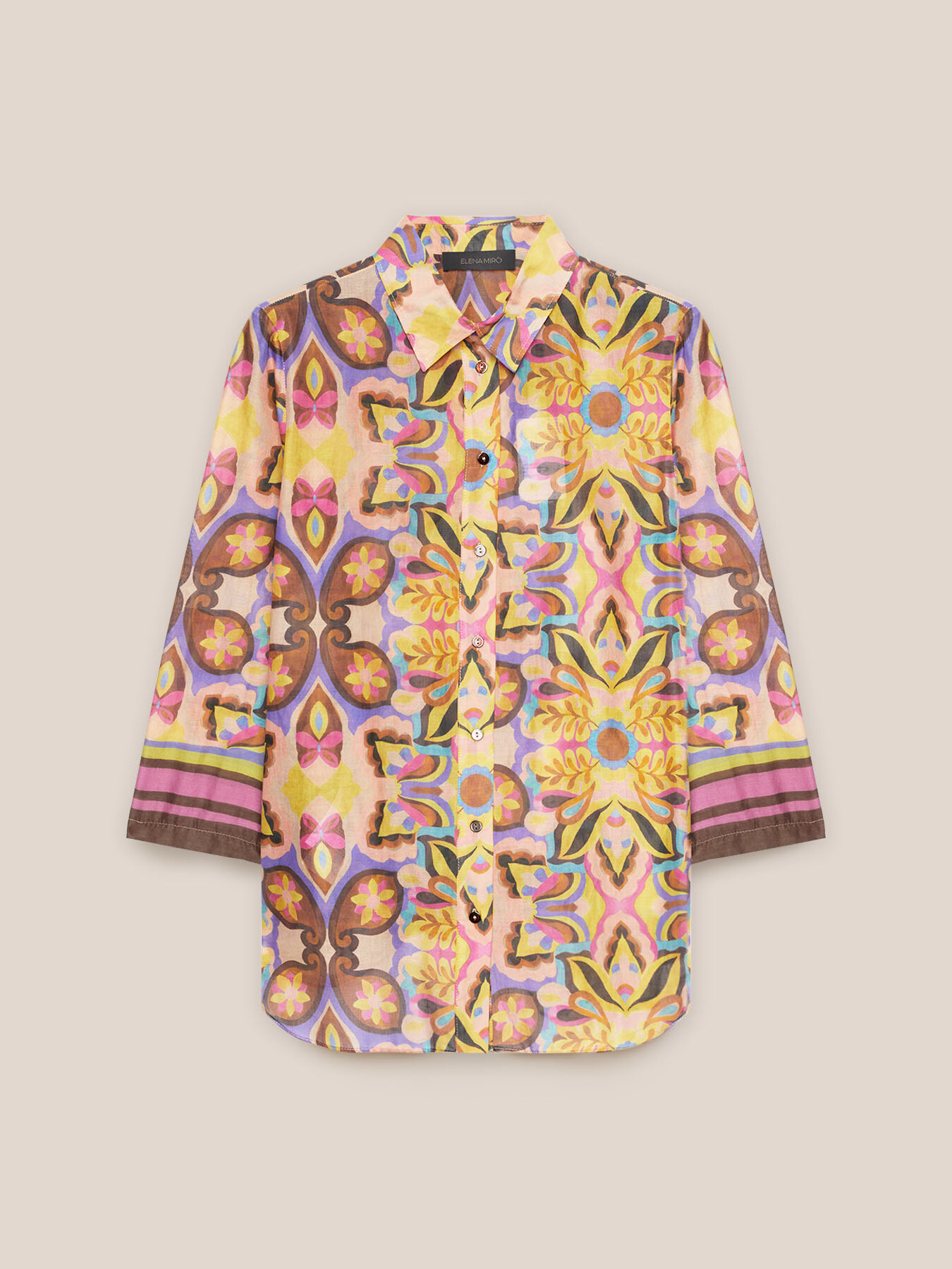 Camisa con estampado étnico image number 4