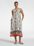A-line printed satin dress image number 2