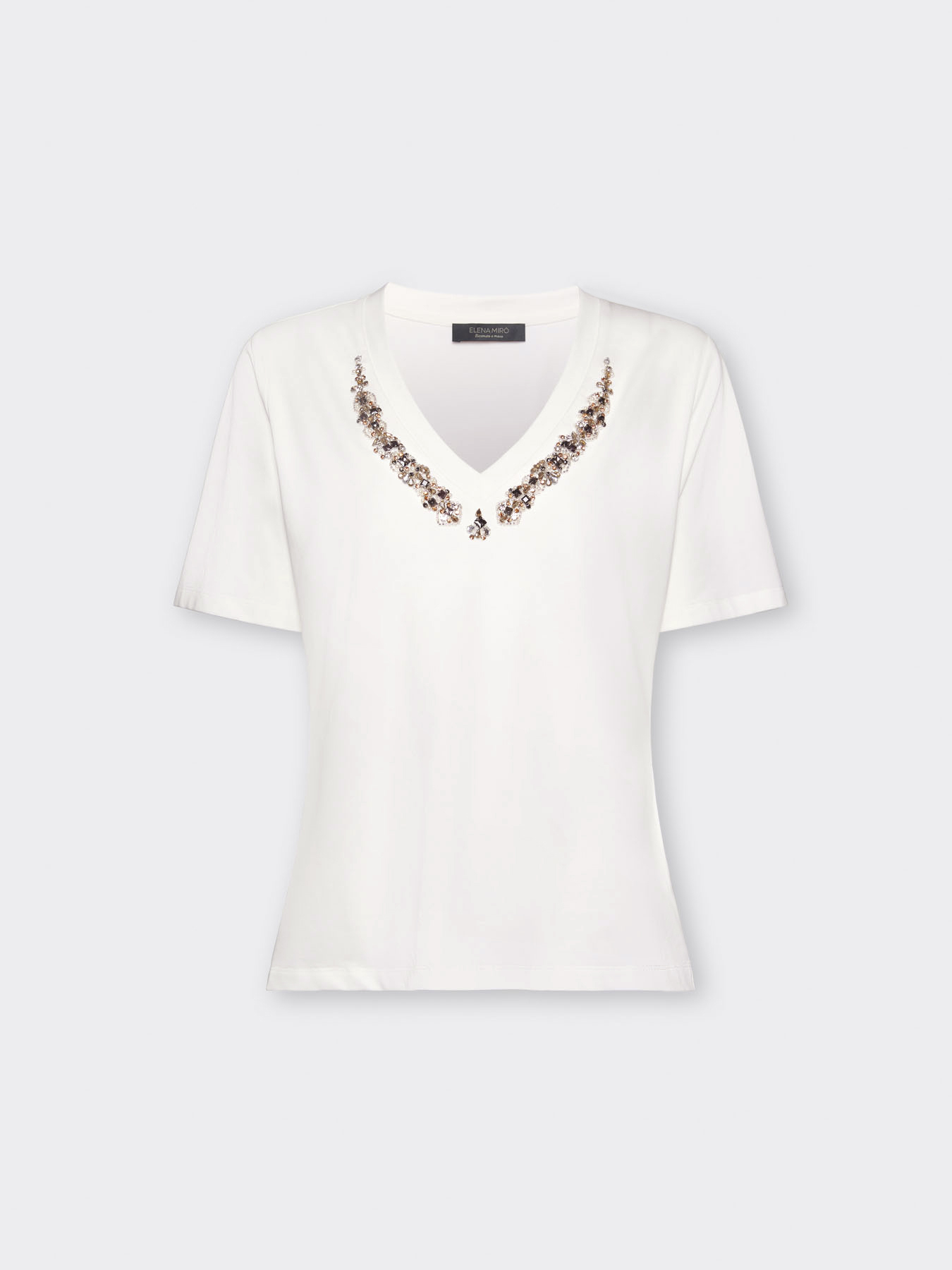 T-shirt in cotone con ricamo image number 4
