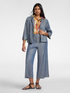 Boxy linen jacket with denim effect image number 2