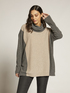 Two-colour sweater with detachable cowl image number 2