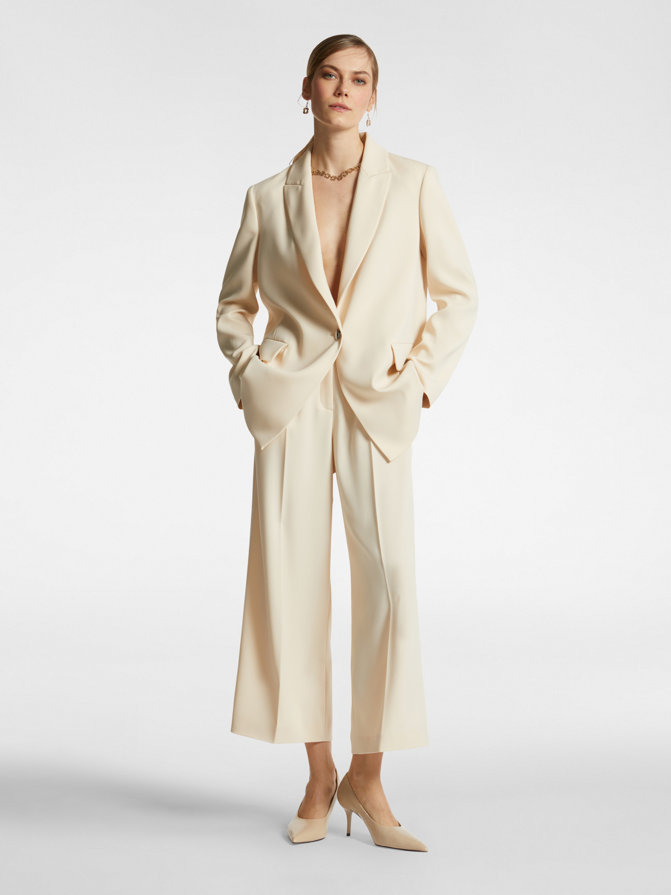 Blazer de cady de crep&eacute; image number 4