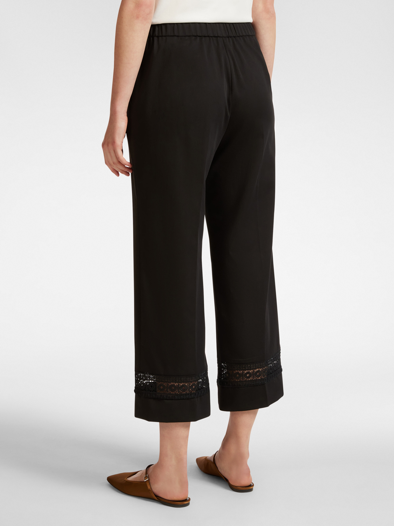 Cropped-Hose mit bestickter Bordüre image number 1